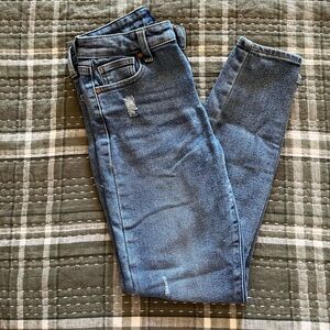 Kendall & Kylie Distressed Blue Skinny Jeans